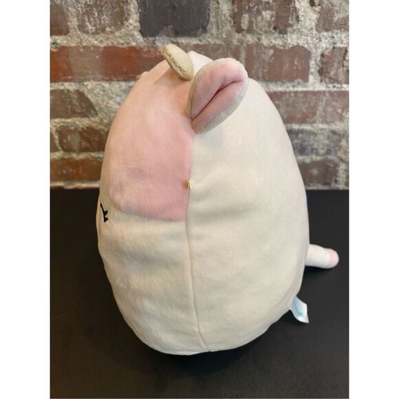 SQUISHMALLOWS Light Pink/Cream Happy Smiling Cow Steer Poly Stuffed Animal Toy L - Picture 6 of 9